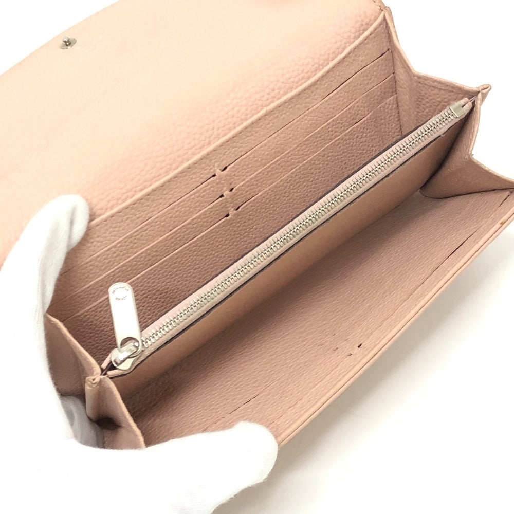 LOUIS VUITTON M60145 Monogram Mahina Portefeuille Iris Long Wallet in Monogram Mahina Leather, Magnolia Pink