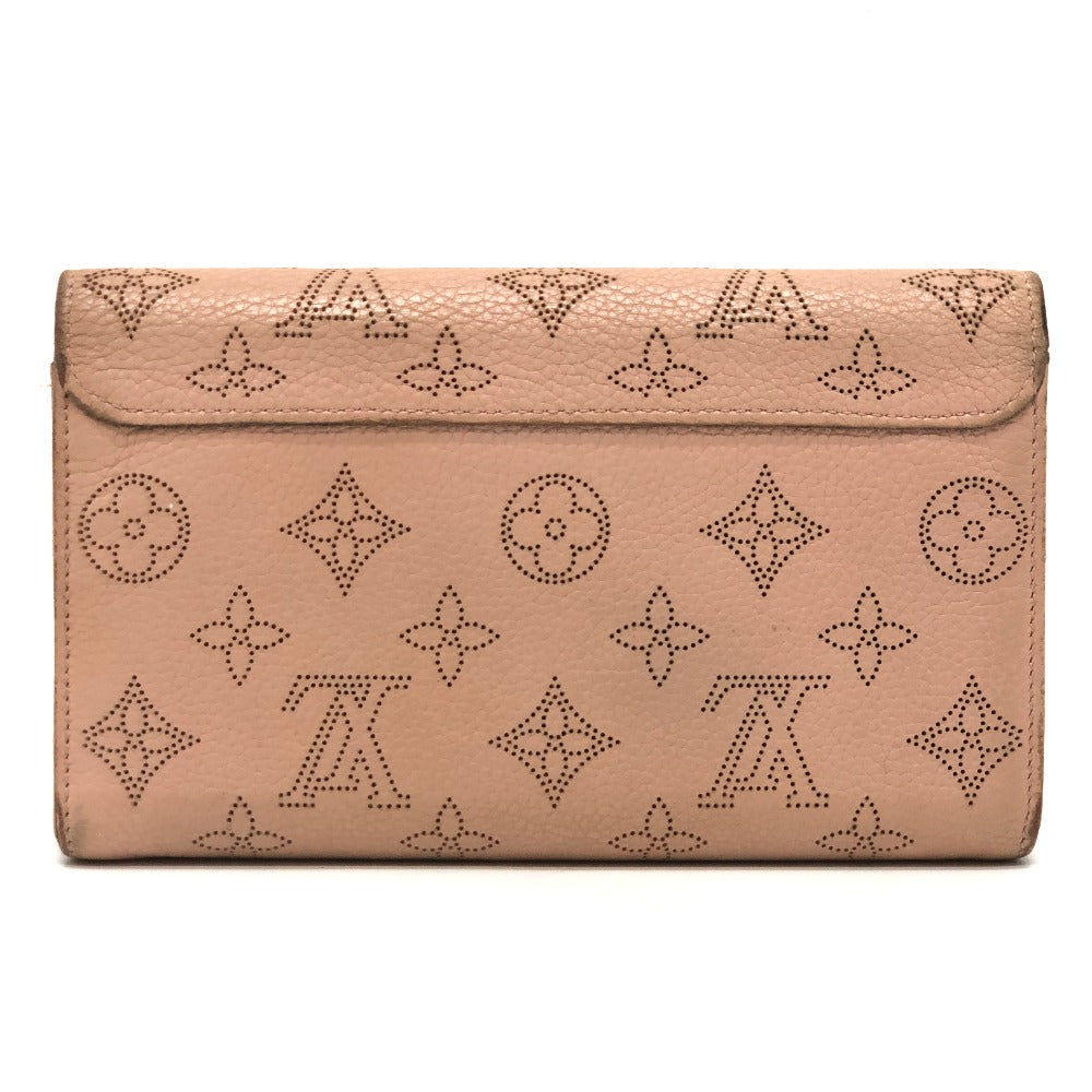 LOUIS VUITTON M60145 Monogram Mahina Portefeuille Iris Long Wallet in Monogram Mahina Leather, Magnolia Pink