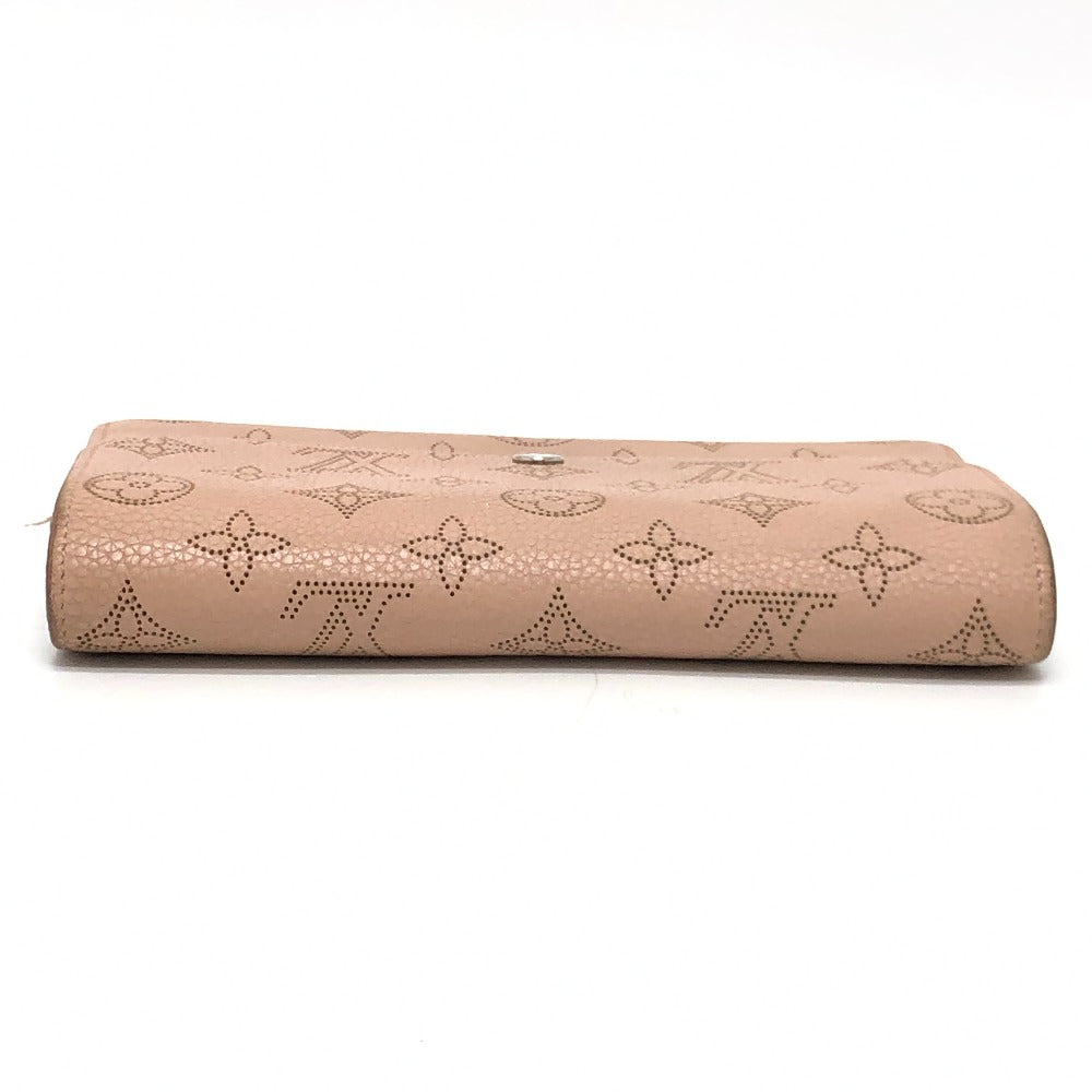 LOUIS VUITTON M60145 Monogram Mahina Portefeuille Iris Long Wallet in Monogram Mahina Leather, Magnolia Pink