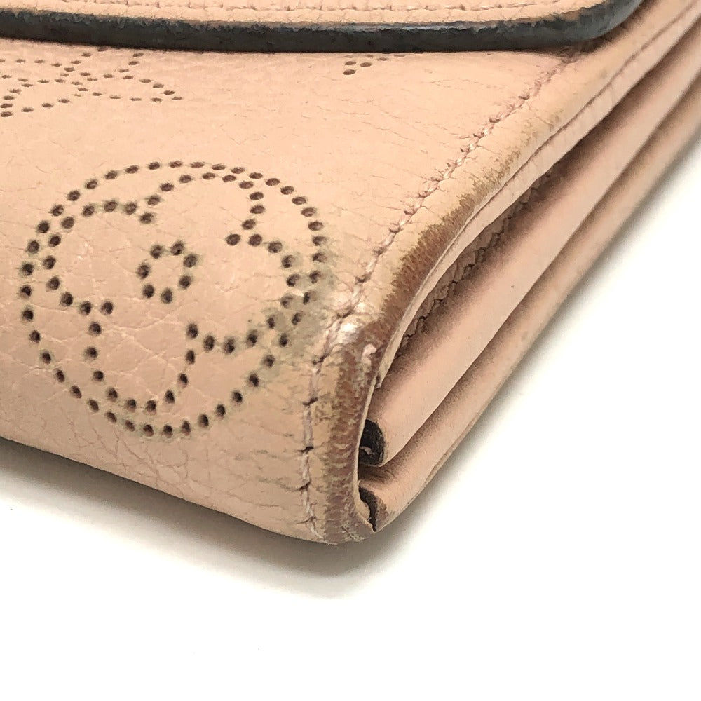 LOUIS VUITTON M60145 Monogram Mahina Portefeuille Iris Long Wallet in Monogram Mahina Leather, Magnolia Pink