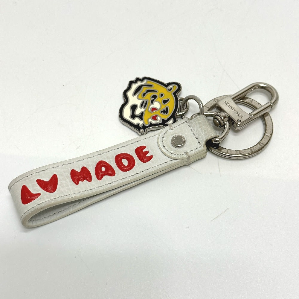 LOUIS VUITTON MP3225 NIGO Collaboration Dragonne LV MADE Strap Bag Charm Keychain Leather Men's White