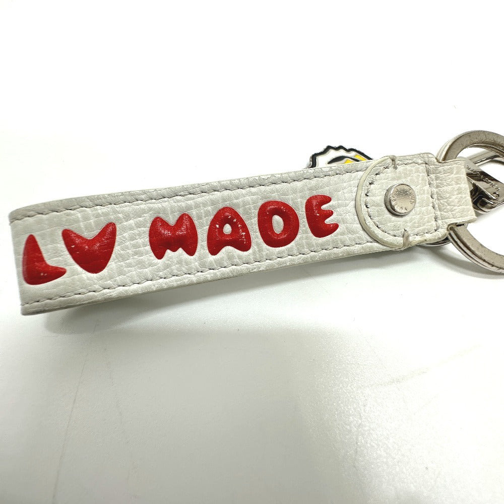 LOUIS VUITTON MP3225 NIGO Collaboration Dragonne LV MADE Strap Bag Charm Keychain Leather Men's White