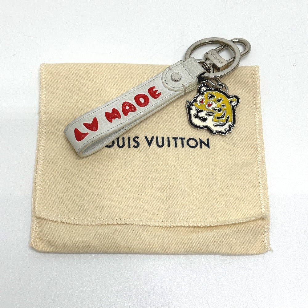 LOUIS VUITTON MP3225 NIGO Collaboration Dragonne LV MADE Strap Bag Charm Keychain Leather Men's White