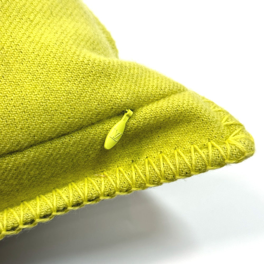 LOUIS VUITTON MP2158 Two-Tone Cushion "Flio" Louis Pillow, Wool/Cashmere, Men's, Yellow