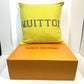 LOUIS VUITTON MP2158 Two-Tone Cushion "Flio" Louis Pillow, Wool/Cashmere, Men's, Yellow