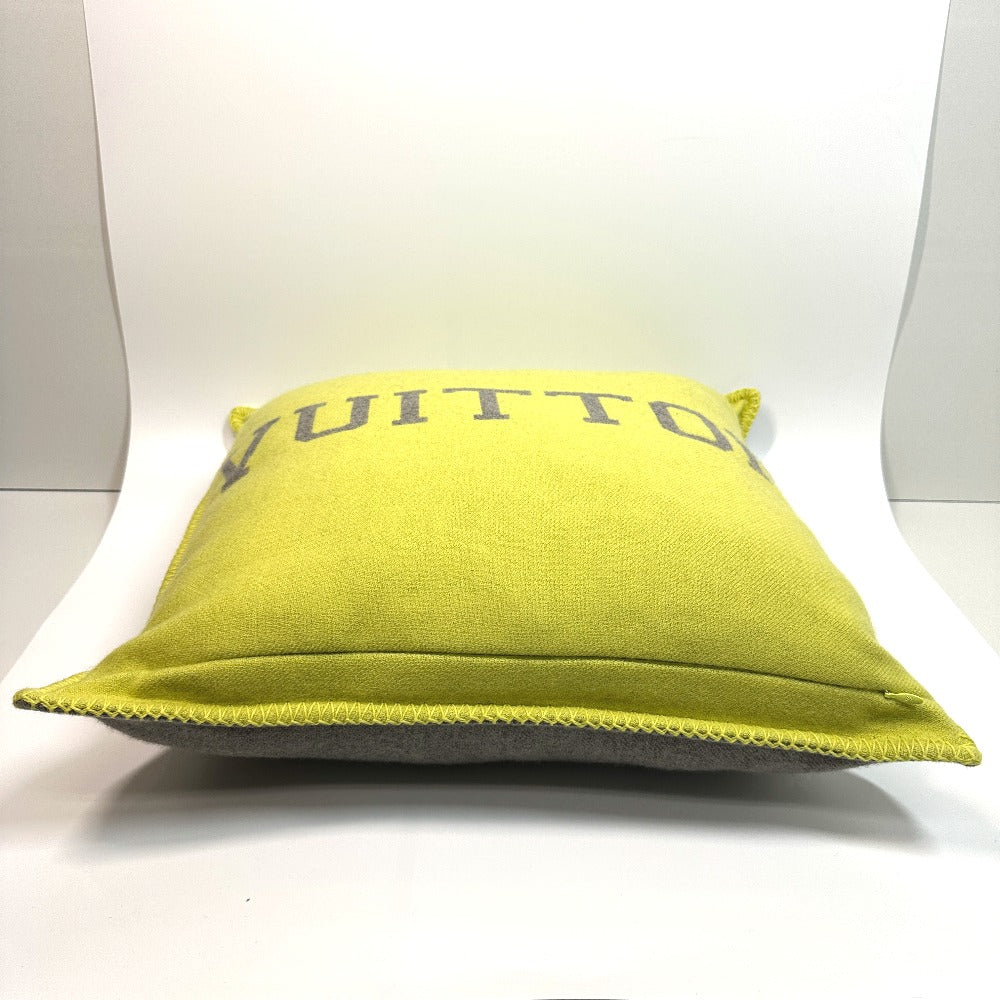 LOUIS VUITTON MP2158 Two-Tone Cushion "Flio" Louis Pillow, Wool/Cashmere, Men's, Yellow