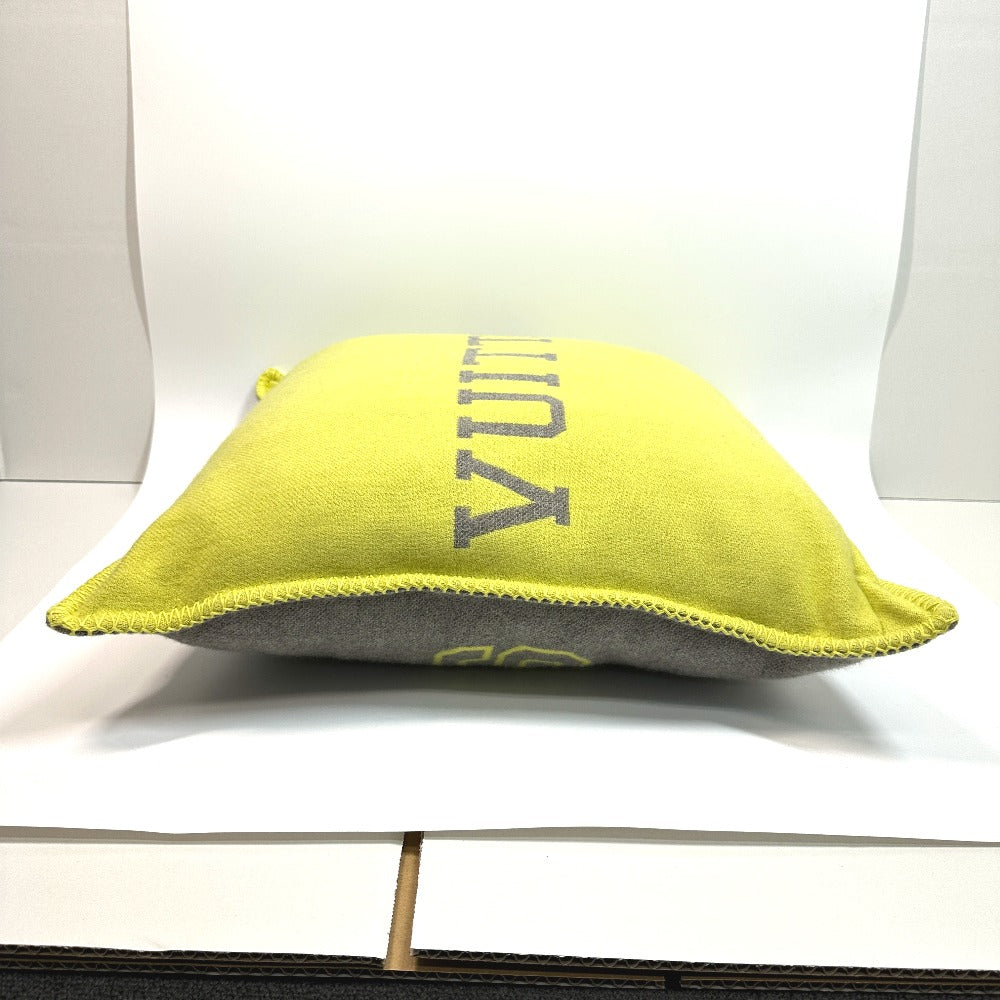 LOUIS VUITTON MP2158 Two-Tone Cushion "Flio" Louis Pillow, Wool/Cashmere, Men's, Yellow