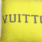LOUIS VUITTON MP2158 Two-Tone Cushion "Flio" Louis Pillow, Wool/Cashmere, Men's, Yellow