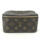 LOUIS VUITTON M43688 Monogram Cube de Langemont PM Makeup Pouch, Monogram Canvas, Women's, Brown