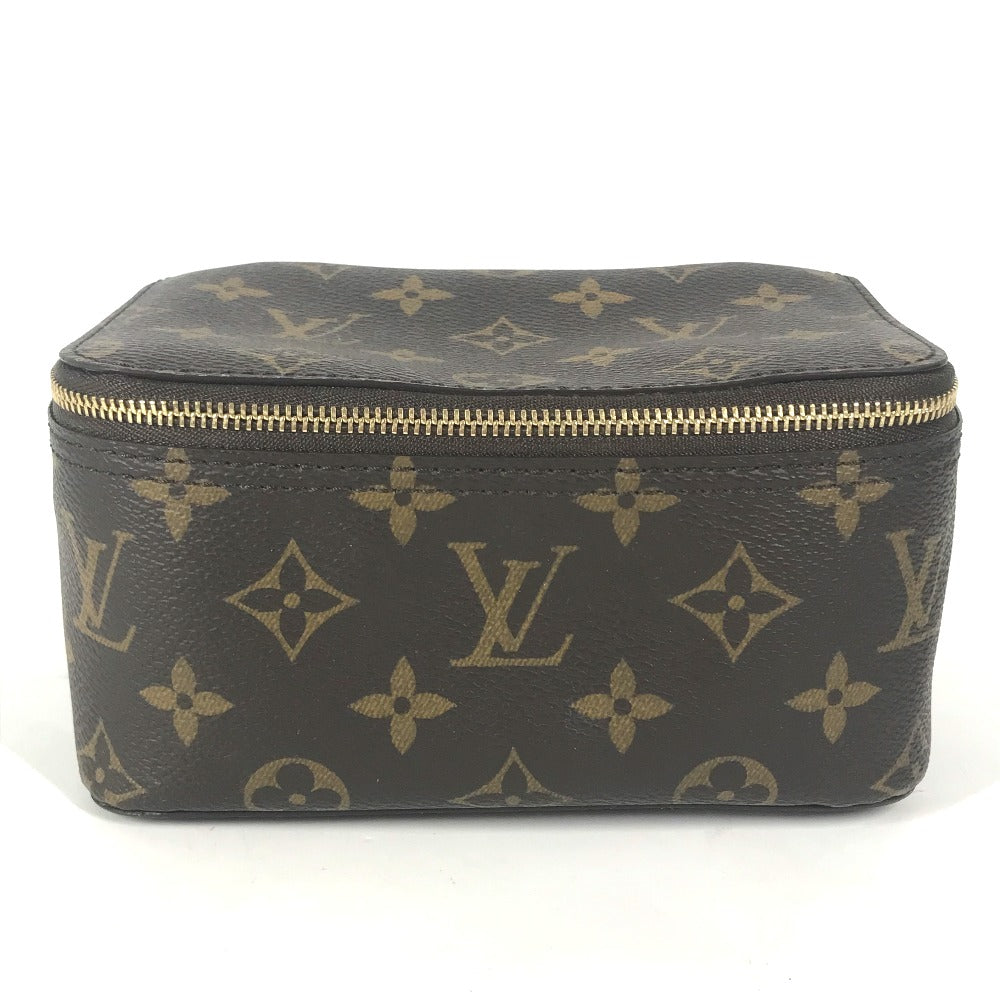LOUIS VUITTON M43688 Monogram Cube de Langemont PM Makeup Pouch, Monogram Canvas, Women's, Brown