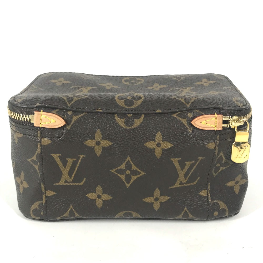 LOUIS VUITTON M43688 Monogram Cube de Langemont PM Makeup Pouch, Monogram Canvas, Women's, Brown