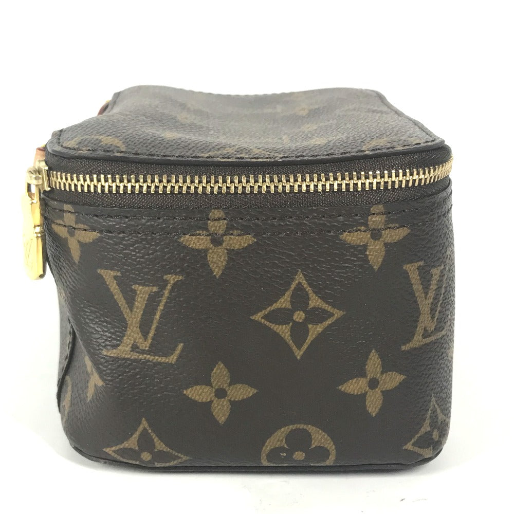 LOUIS VUITTON M43688 Monogram Cube de Langemont PM Makeup Pouch, Monogram Canvas, Women's, Brown