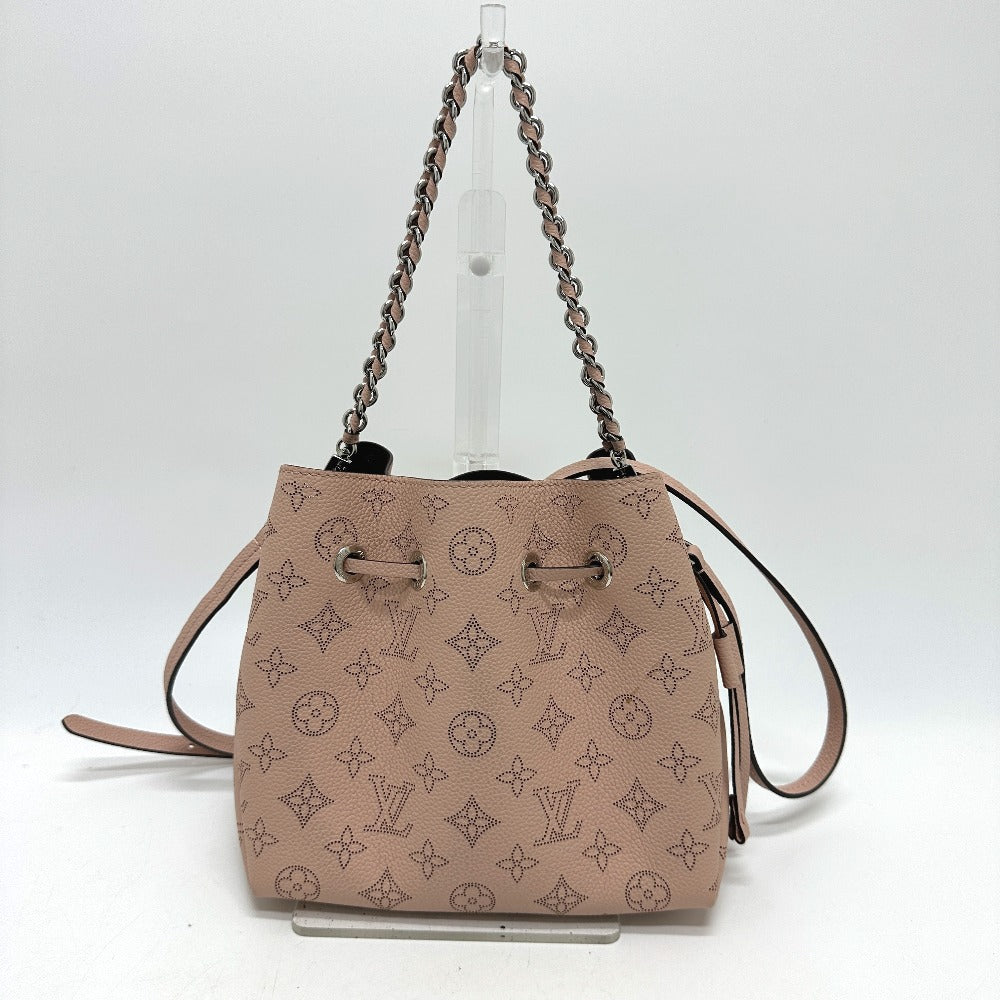 LOUIS VUITTON M57068 Monogram Mahina Bella 2-Way Bag, Drawstring Bag, Chain Shoulder Bag, Monogram Mahina Leather, Women's, Magnolia Pink