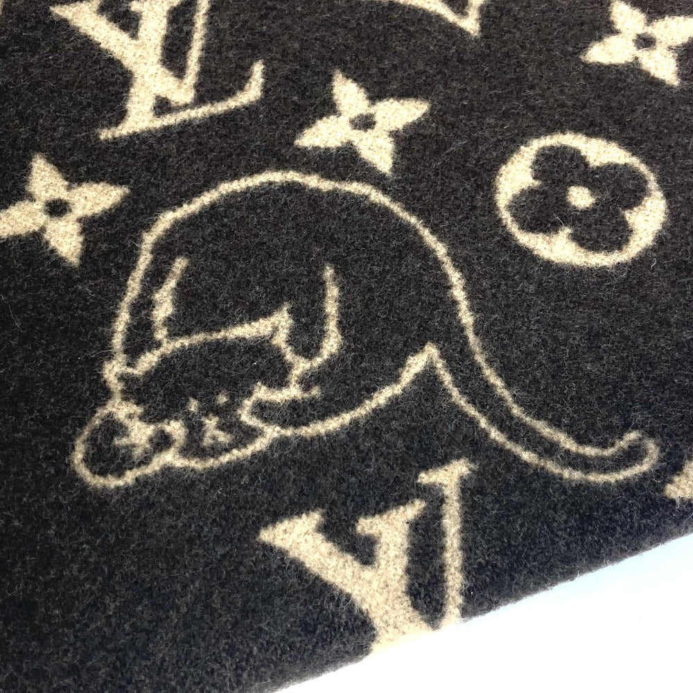 LOUIS VUITTON MP2260 クヴェルチュール スモール キャットグラム インテリア 毛布 猫 ブランケット ウール/カシミヤ ユニセックス ブラウン