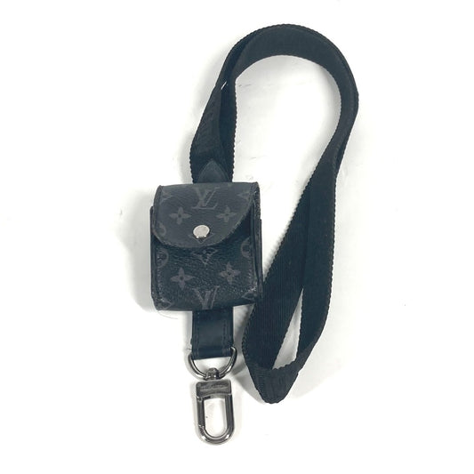 LOUIS VUITTON M80220 モノグラムエクリプス ランヤード airpods ケース エアポッズ ストラップ付 イヤフォンケース モノグラムエクリプスキャンバス メンズ ブラック
