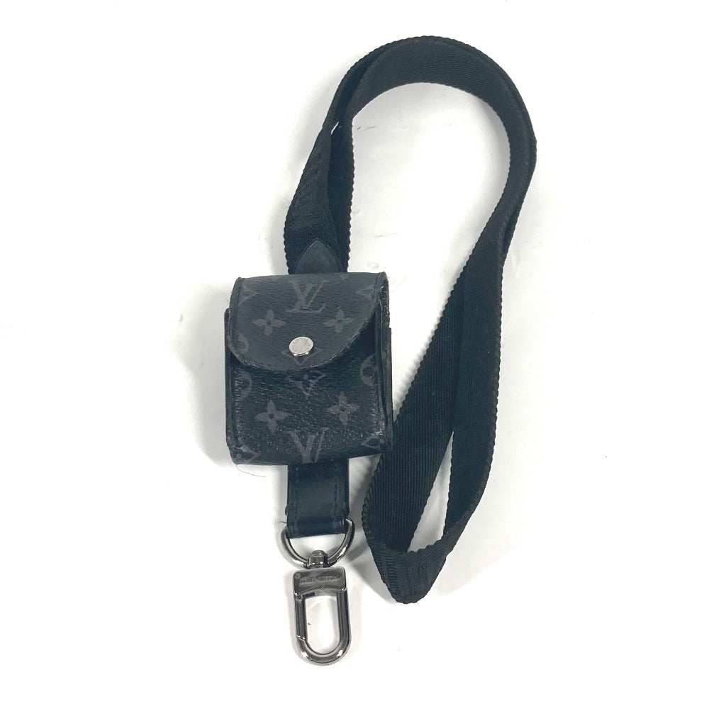 LOUIS VUITTON M80220 モノグラムエクリプス ランヤード airpods ケース エアポッズ ストラップ付 イヤフォンケース モノグラムエクリプスキャンバス メンズ ブラック