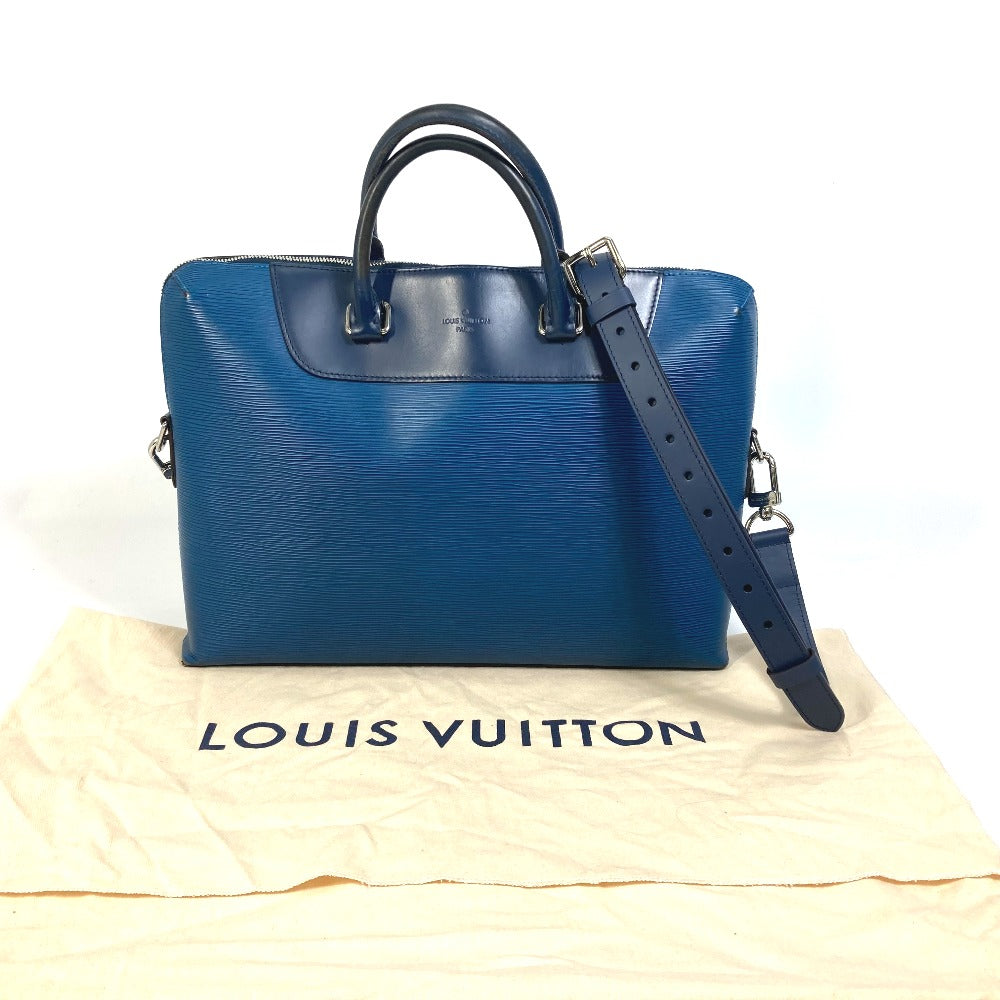 LOUIS VUITTON M51700 Porte-Document Jour PDJ Handbag/Bag, 2-Way Briefcase/Business Bag in Epi Leather, Men's, Blue Azure