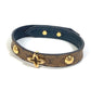 LOUIS VUITTON M6597F Monogram Reverse Bracelet Blooming Fashion Accessory Women's Brown Monogram Reverse Canvas Bracelet