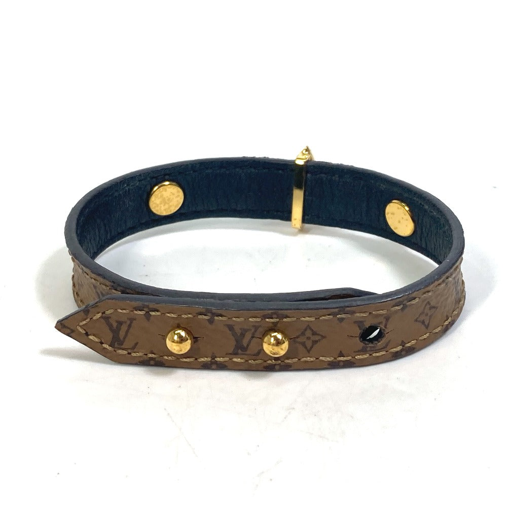 LOUIS VUITTON M6597F Monogram Reverse Bracelet Blooming Fashion Accessory Women's Brown Monogram Reverse Canvas Bracelet