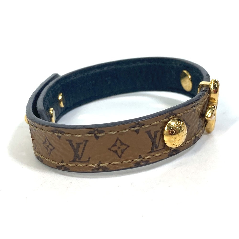 LOUIS VUITTON M6597F Monogram Reverse Bracelet Blooming Fashion Accessory Women's Brown Monogram Reverse Canvas Bracelet