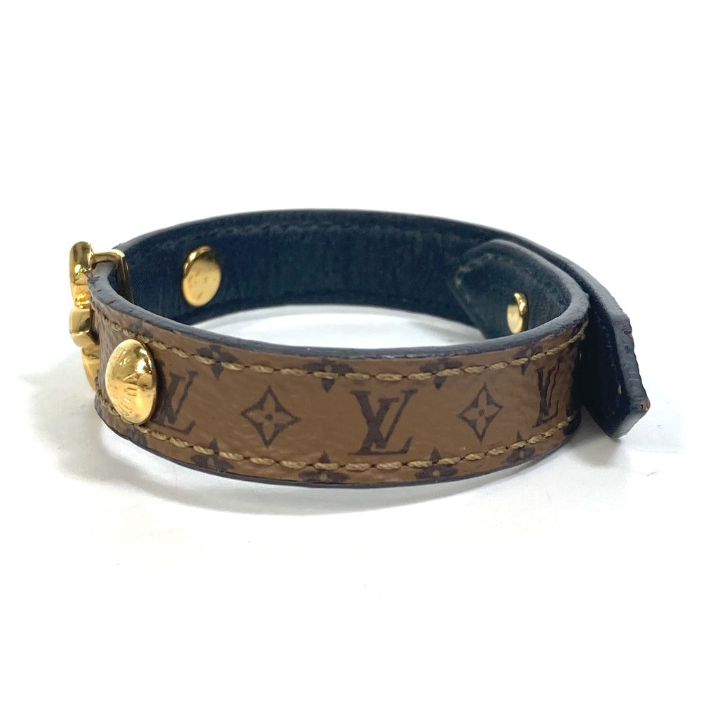 LOUIS VUITTON M6597F Monogram Reverse Bracelet Blooming Fashion Accessory Women's Brown Monogram Reverse Canvas Bracelet
