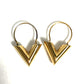 LOUIS VUITTON M61088 Essential VV Logo Hoop Earrings, Metal, Women's, Gold
