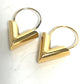 LOUIS VUITTON M61088 Essential VV Logo Hoop Earrings, Metal, Women's, Gold