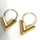 LOUIS VUITTON M61088 Essential VV Logo Hoop Earrings, Metal, Women's, Gold