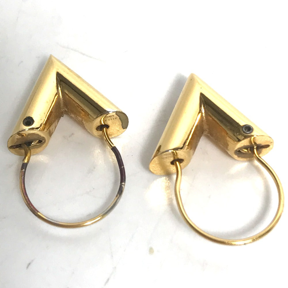 LOUIS VUITTON M61088 Essential VV Logo Hoop Earrings, Metal, Women's, Gold