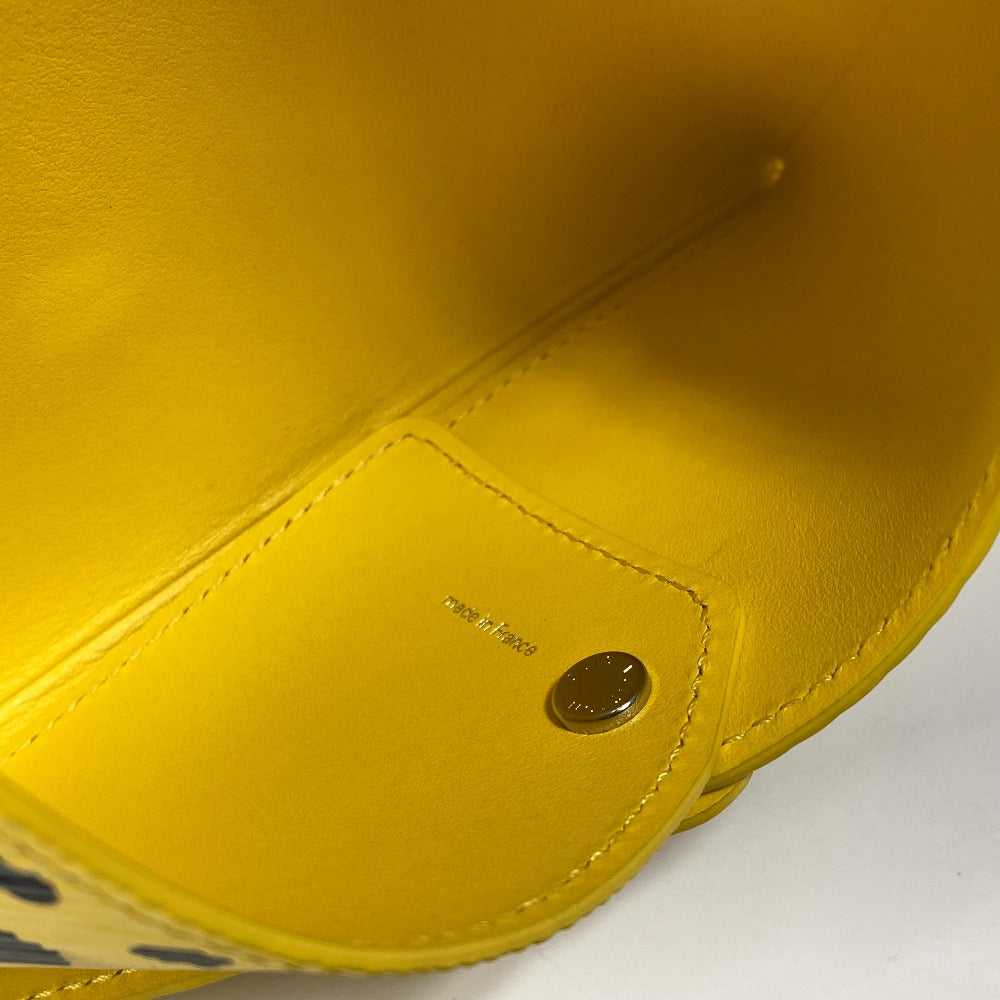 LOUIS VUITTON M81959 Yellow Leather Dot Only, Yayoi Kusama, LV x YK Kirigami Pouch, Leather, Women's, Yellow x Black