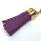 LOUIS VUITTON M65124 Tassel Ribbon Key Ring Bag Charm Keychain Leather Women's Purple
