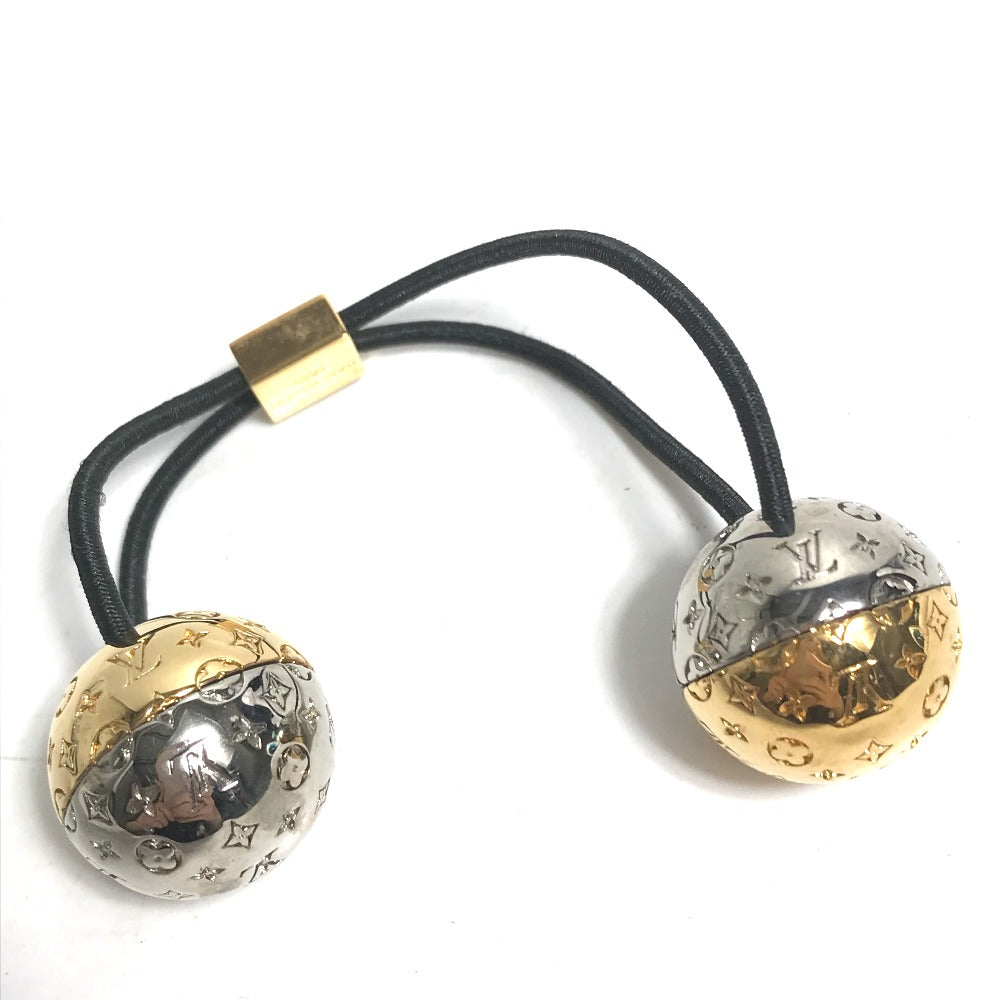 LOUIS VUITTON M80266 Planet LV Scrunchie Hair Accessory, Metal Hair Tie, Women's, Gold