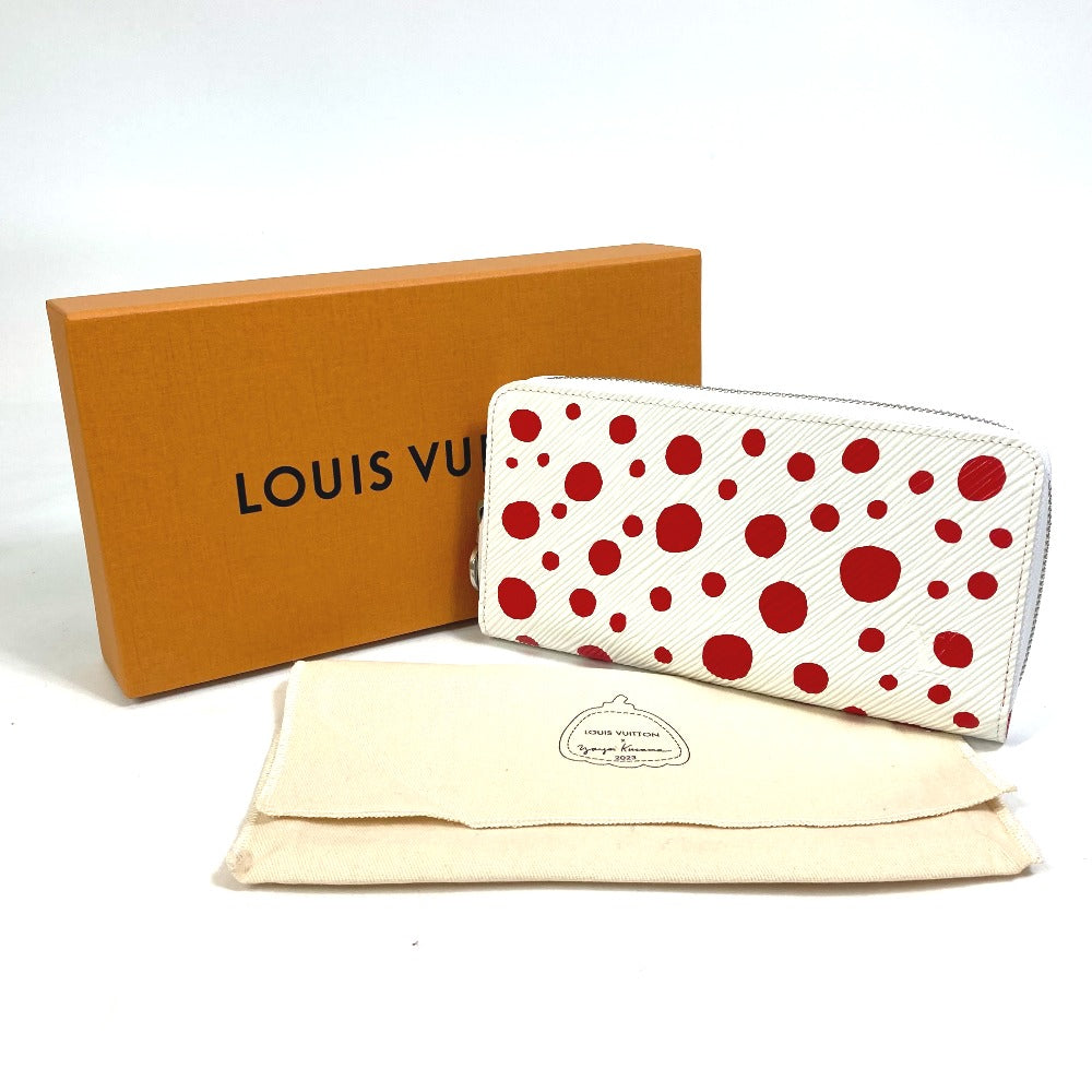 LOUIS VUITTON M81961 Epi Leather Japan-Exclusive LV x YK Zippy Wallet, Yayoi Kusama Round Zipper Long Wallet, Women's, Rouge Red