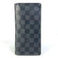 LOUIS VUITTON N62655 Damier Graphite Portefeuille Brazza Old Model Bifold Long Wallet in Damier Graphite Canvas, Men's, Black