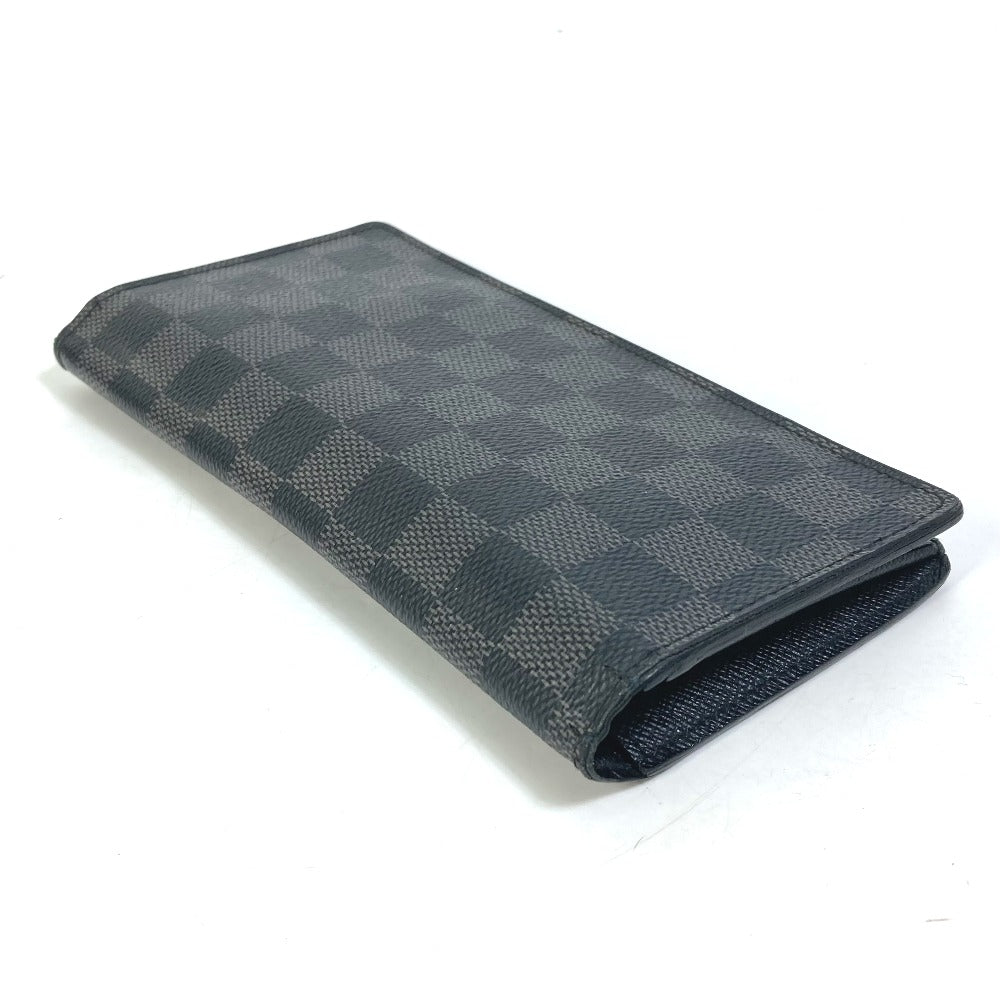 LOUIS VUITTON N62655 Damier Graphite Portefeuille Brazza Old Model Bifold Long Wallet in Damier Graphite Canvas, Men's, Black