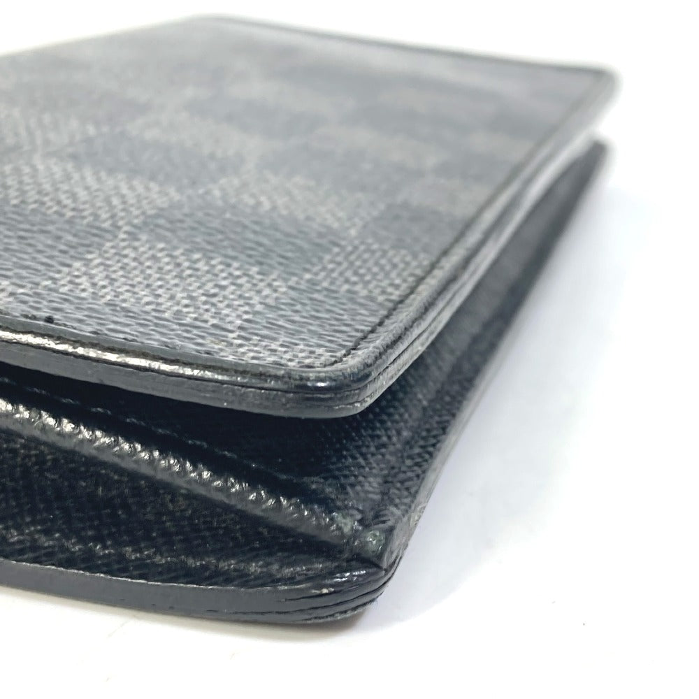 LOUIS VUITTON N62655 Damier Graphite Portefeuille Brazza Old Model Bifold Long Wallet in Damier Graphite Canvas, Men's, Black