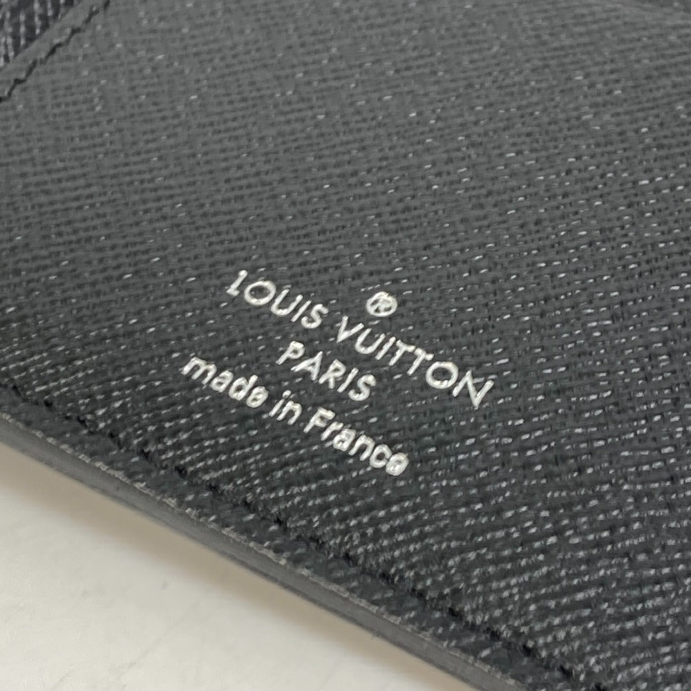 LOUIS VUITTON N62655 Damier Graphite Portefeuille Brazza Old Model Bifold Long Wallet in Damier Graphite Canvas, Men's, Black