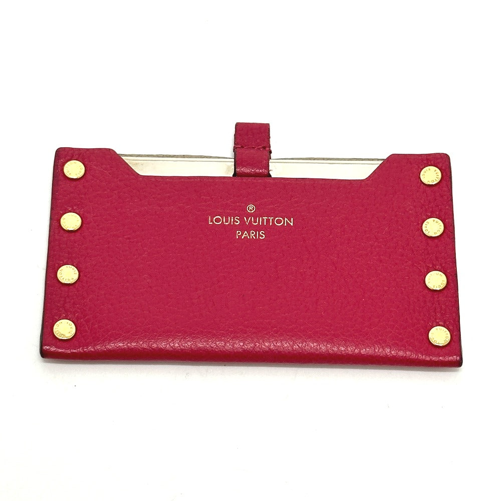 LOUIS VUITTON M61479 小物 エテュイミロワール ミラー 鏡 レザー レディース ピンク