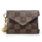 LOUIS VUITTON N60285 Damier Pochette with Kirigami Chain Necklace, Coin Purse, Wallet, Coin Case, Damier Canvas, Women's, Ebene, Brown