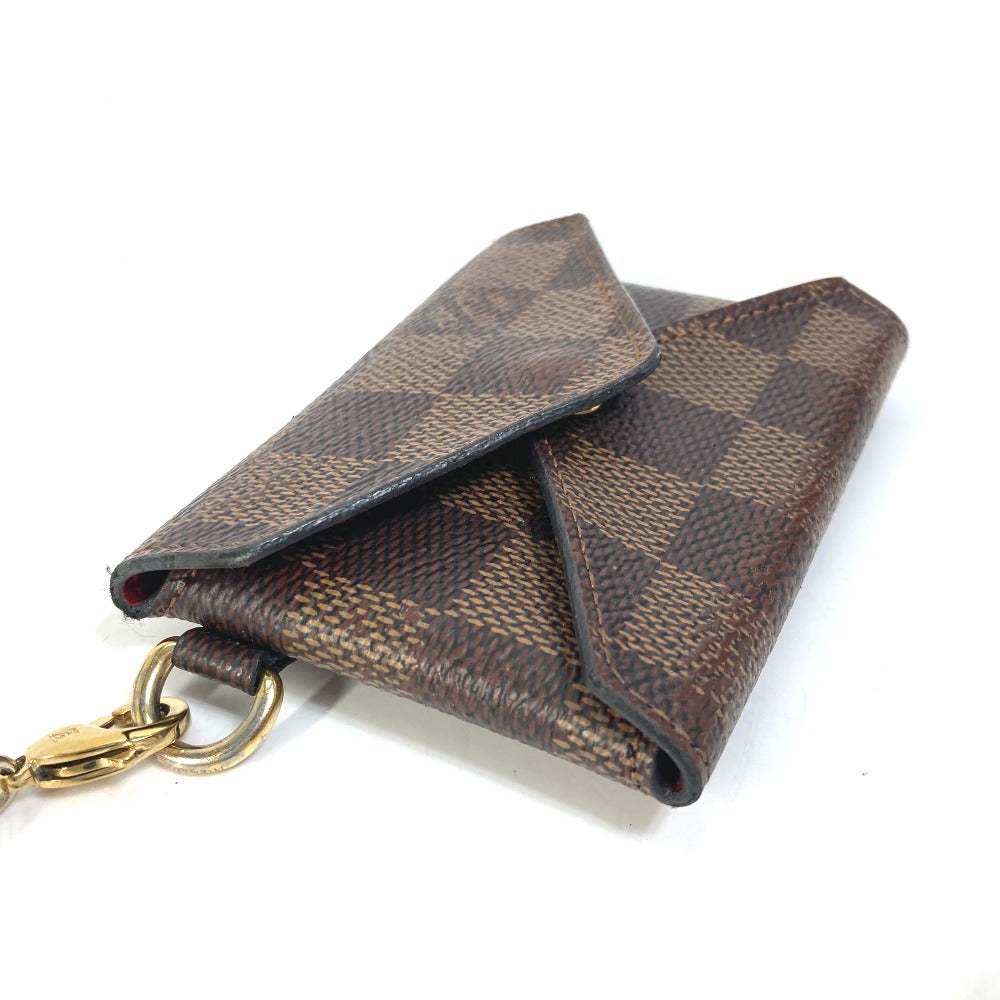 LOUIS VUITTON N60285 Damier Pochette with Kirigami Chain Necklace, Coin Purse, Wallet, Coin Case, Damier Canvas, Women's, Ebene, Brown
