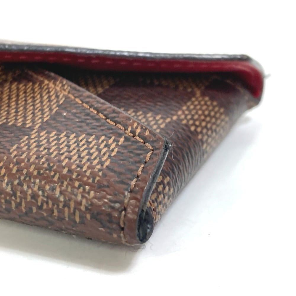 LOUIS VUITTON N60285 Damier Pochette with Kirigami Chain Necklace, Coin Purse, Wallet, Coin Case, Damier Canvas, Women's, Ebene, Brown