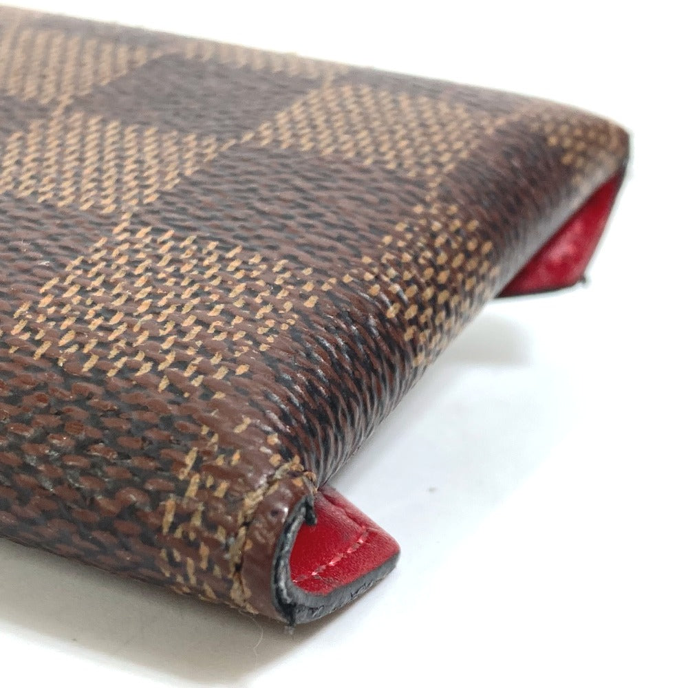 LOUIS VUITTON N60285 Damier Pochette with Kirigami Chain Necklace, Coin Purse, Wallet, Coin Case, Damier Canvas, Women's, Ebene, Brown