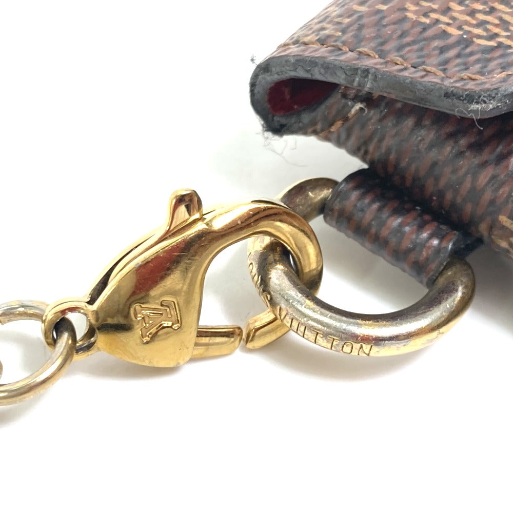 LOUIS VUITTON N60285 Damier Pochette with Kirigami Chain Necklace, Coin Purse, Wallet, Coin Case, Damier Canvas, Women's, Ebene, Brown