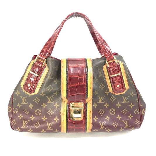 LOUIS VUITTON M95580 モノグラム ミラージュ グリート がま口 カバン ボストンバッグ 肩掛け ショルダーバッグ キャンバス レディース レッド