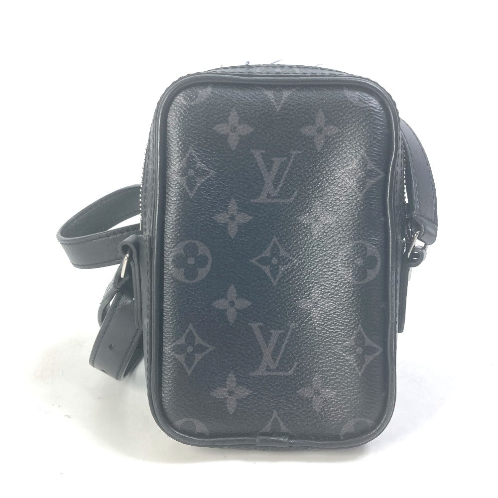 LOUIS VUITTON M45928 Monogram Eclipse Danube PPM Trunk Print Bag, Comic, Crossbody Shoulder Bag, Monogram Eclipse Canvas, Men's, Black