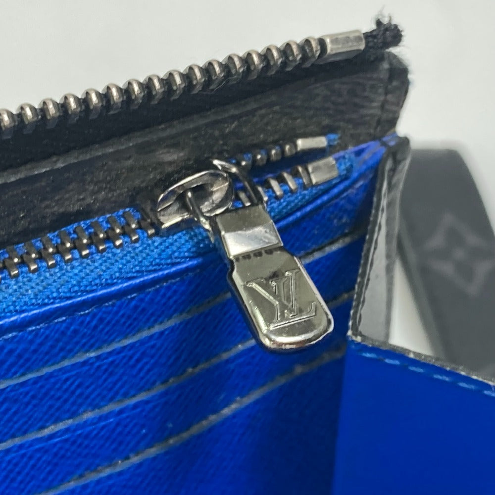 LOUIS VUITTON M80994 Monogram Eclipse Zippy Dragonne Trunk Print Long Wallet in Monogram Eclipse Canvas, Men's, Black