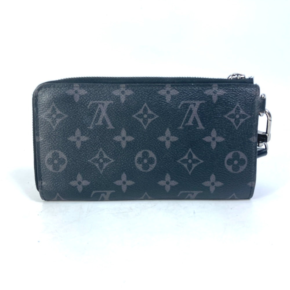 LOUIS VUITTON M80994 Monogram Eclipse Zippy Dragonne Trunk Print Long Wallet in Monogram Eclipse Canvas, Men's, Black