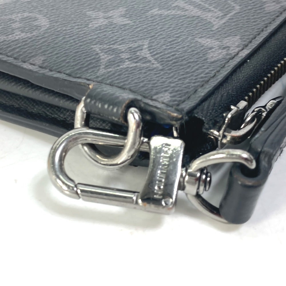 LOUIS VUITTON M80994 Monogram Eclipse Zippy Dragonne Trunk Print Long Wallet in Monogram Eclipse Canvas, Men's, Black