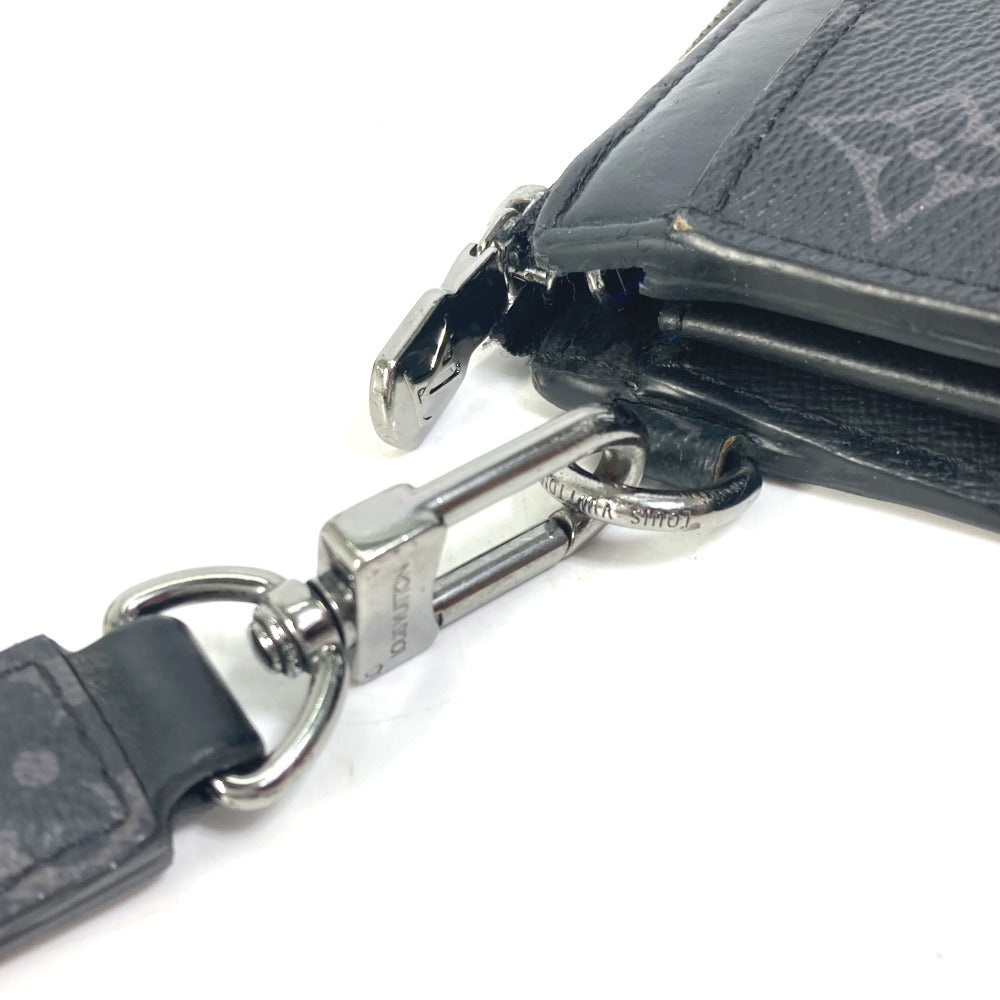 LOUIS VUITTON M80994 Monogram Eclipse Zippy Dragonne Trunk Print Long Wallet in Monogram Eclipse Canvas, Men's, Black