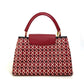 LOUIS VUITTON M42926 プレーティング LVシグネチャー カプシーヌPM 2WAYバッグ カバン ハンドバッグ レザー レディース ルビー レッド